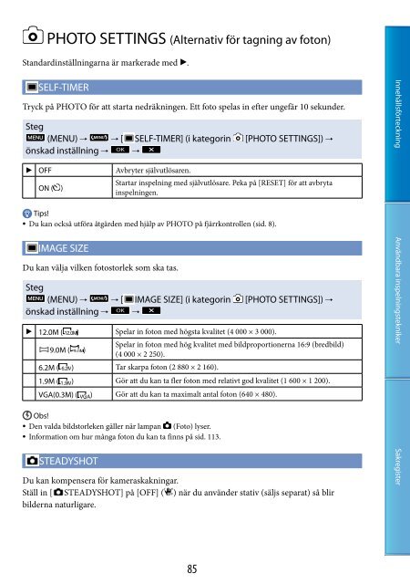 Sony HDR-CX505VE - HDR-CX505VE Istruzioni per l'uso Svedese