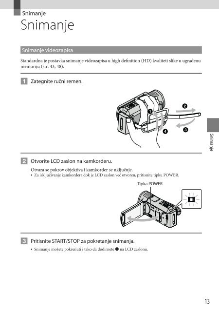 Sony HDR-CX505VE - HDR-CX505VE Istruzioni per l'uso Croato