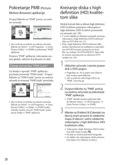 Sony HDR-CX505VE - HDR-CX505VE Istruzioni per l'uso Croato