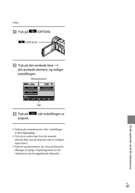 Sony HDR-CX505VE - HDR-CX505VE Istruzioni per l'uso Danese