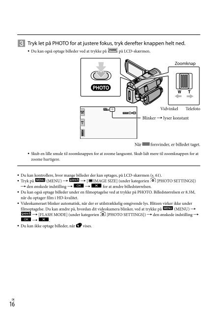 Sony HDR-CX505VE - HDR-CX505VE Istruzioni per l'uso Danese