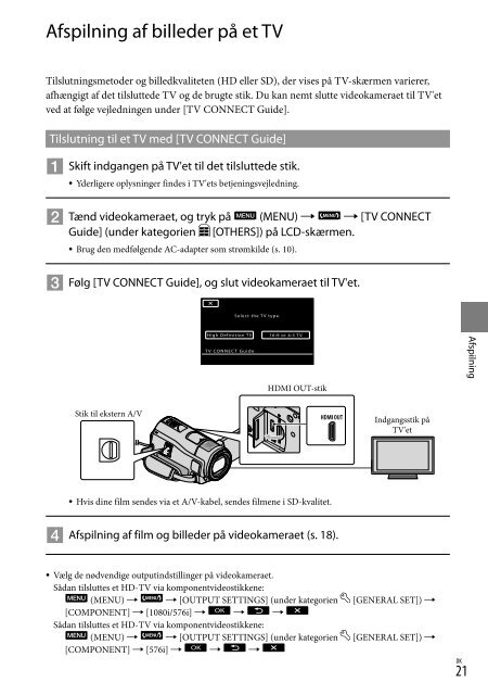 Sony HDR-CX505VE - HDR-CX505VE Istruzioni per l'uso Danese