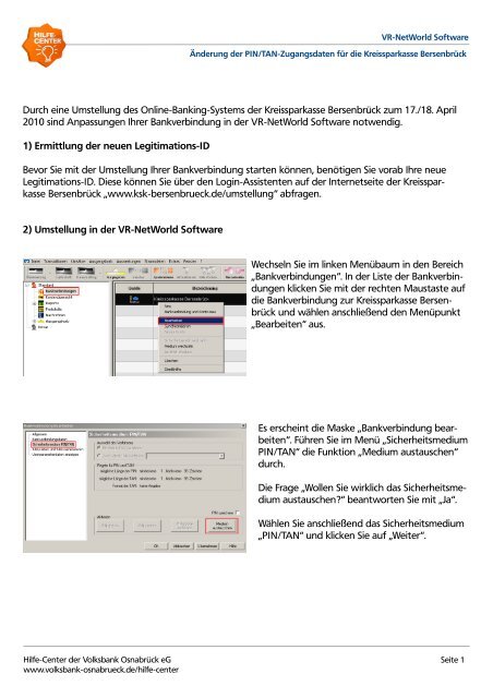 Durch eine Umstellung des Online-Banking-Systems der ...