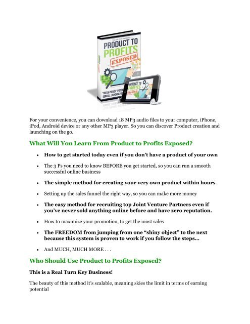 Product to Profits Exposed review-- Product to Profits Exposed (SECRET) bonuses 