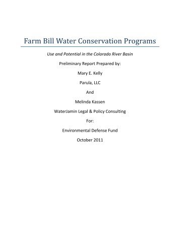 Farm Bill Water Conservation Programs - Environmental Defense ...