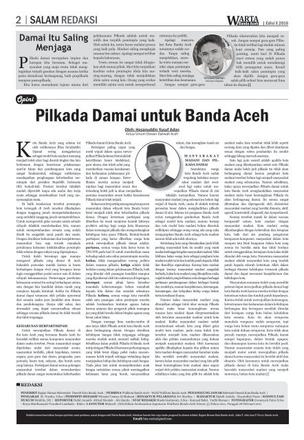 Warta Banda Aceh EDISI X 2016