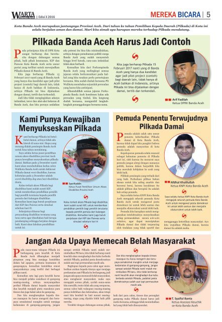 Warta Banda Aceh EDISI X 2016