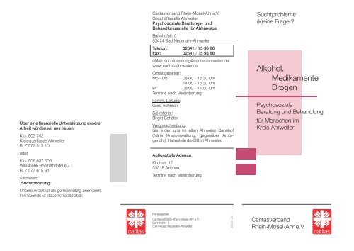 Flyer PSBB Ahrweiler - Caritasverband Rhein-Mosel-Ahr eV