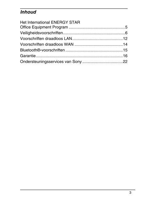 Sony VPCS13B7E - VPCS13B7E Documenti garanzia Olandese