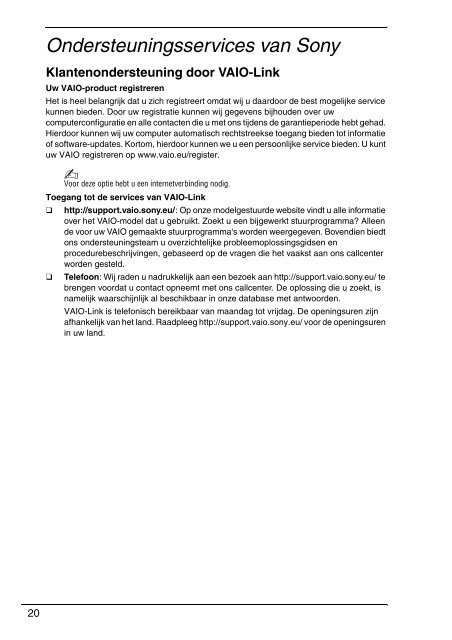 Sony VPCEB2L9E - VPCEB2L9E Documenti garanzia Olandese