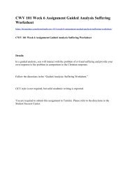 CWV 101 Week 6 Assignment Guided Analysis Suffering Worksheet