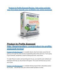Product to Profits Exposed TRUTH review and EXCLUSIVE $25000 BONUS 