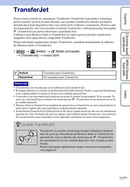 Sony DSC-T110 - DSC-T110 Istruzioni per l'uso Rumeno