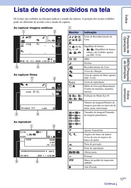 Sony DSC-T110 - DSC-T110 Istruzioni per l'uso Portoghese