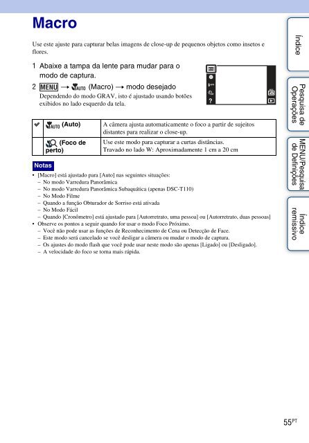 Sony DSC-T110 - DSC-T110 Istruzioni per l'uso Portoghese