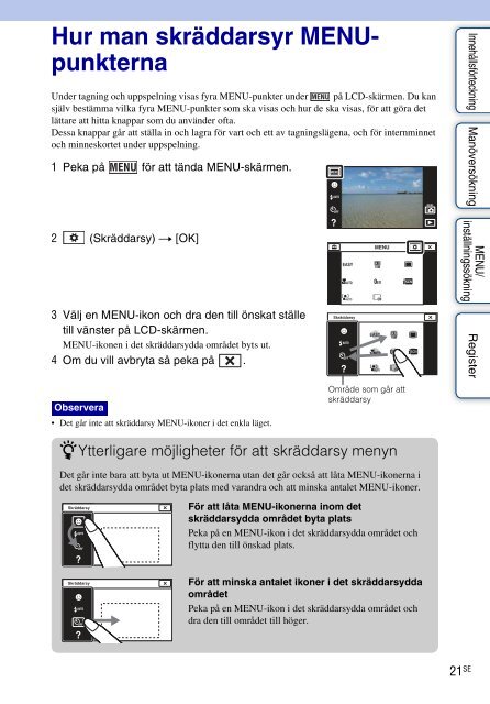 Sony DSC-T110 - DSC-T110 Istruzioni per l'uso Svedese