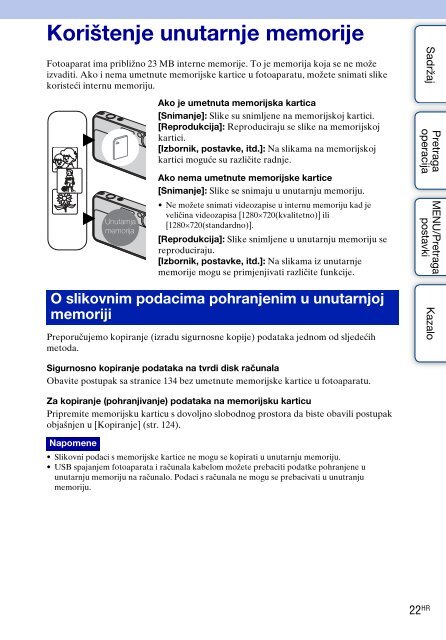 Sony DSC-T110 - DSC-T110 Istruzioni per l'uso Croato