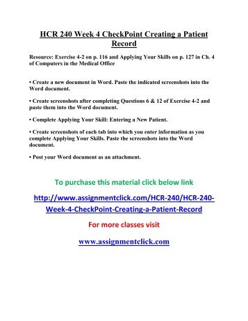hcr week 5 Download: hcr 201 week 5 billing process worksheet by uoptutorialstore. hcr week 5 Download: hcr 201 week 5 billing process worksheet by uoptutorialstore.