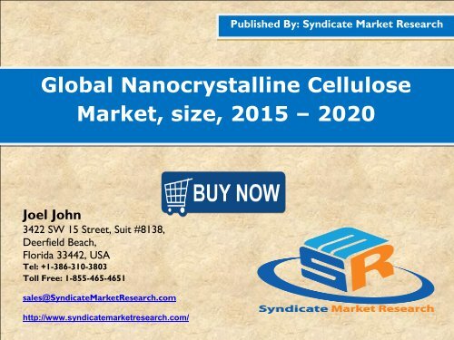 Nanocrystalline Cellulose Market