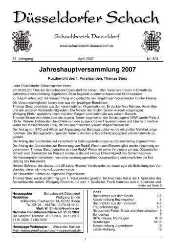 Jahreshauptversammlung 2007 - Schachbezirk Düsseldorf