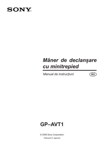 Sony GP-AVT1 - GP-AVT1 Istruzioni per l'uso Rumeno