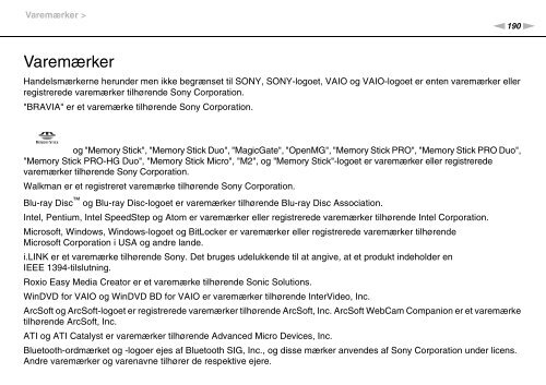 Sony VPCS11X9R - VPCS11X9R Istruzioni per l'uso Danese