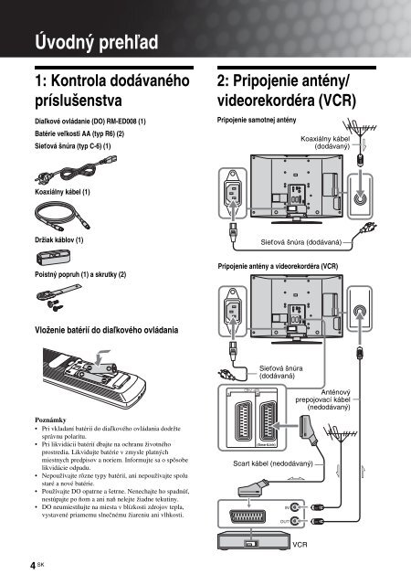 Sony KDL-46V2500 - KDL-46V2500 Istruzioni per l'uso Slovacco