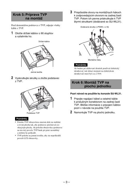 Sony KDL-46V2500 - KDL-46V2500 Istruzioni per l'uso Slovacco