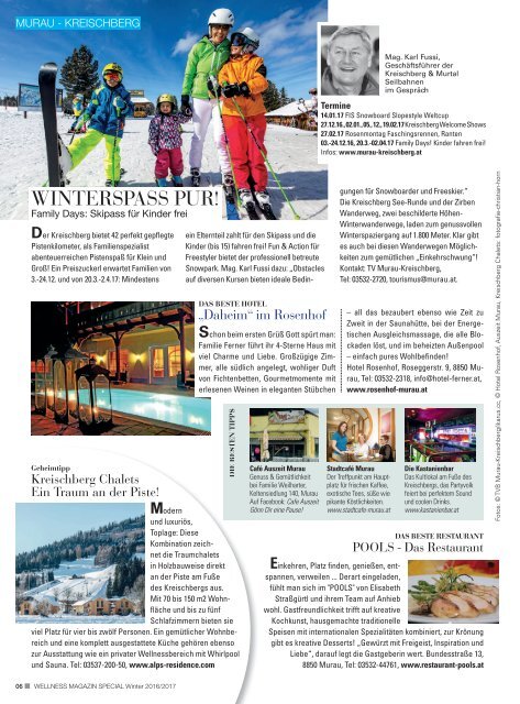 WELLNESS Magazin Special - Winterurlaub 2016