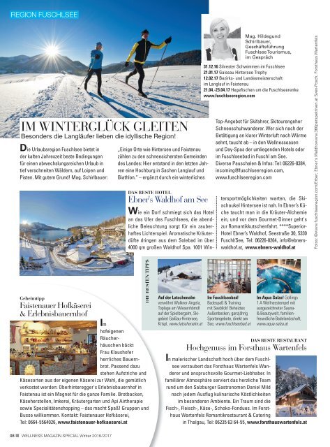WELLNESS Magazin Special - Winterurlaub 2016