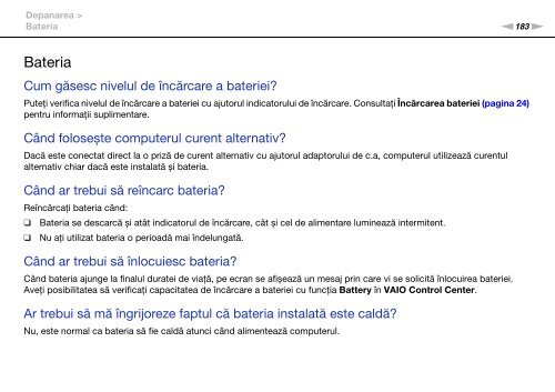 Sony VPCZ11Z9R - VPCZ11Z9R Istruzioni per l'uso Rumeno