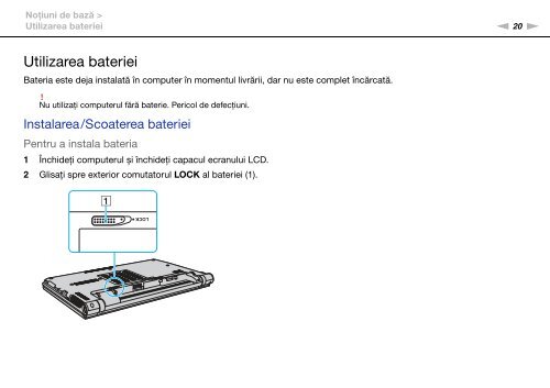 Sony VPCZ11Z9R - VPCZ11Z9R Istruzioni per l'uso Rumeno