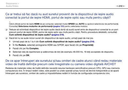 Sony VPCZ11Z9R - VPCZ11Z9R Istruzioni per l'uso Rumeno