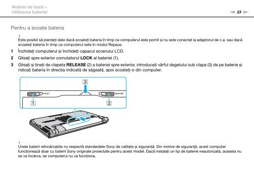 Sony VPCZ11Z9R - VPCZ11Z9R Istruzioni per l'uso Rumeno