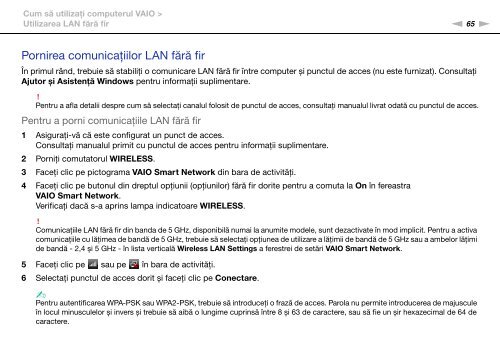 Sony VPCZ11Z9R - VPCZ11Z9R Istruzioni per l'uso Rumeno