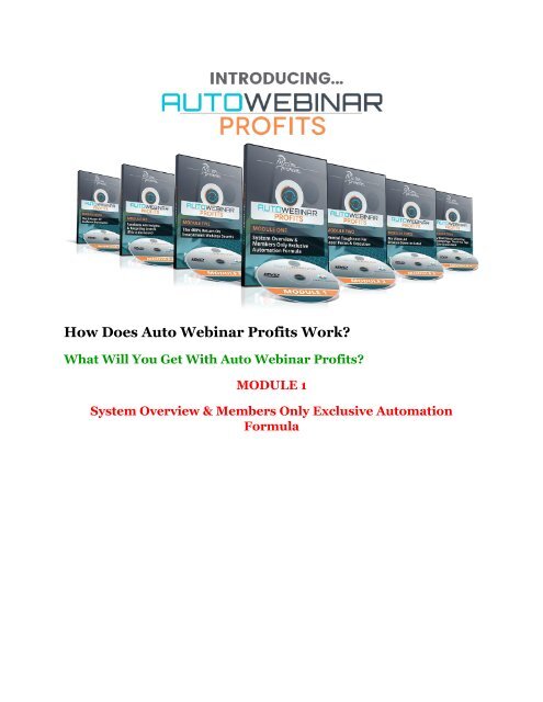 Auto Webinar Profits Review-(Free) bonus and discount