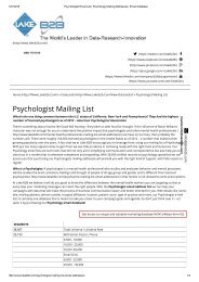 Email lists of Psychologists