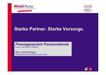 und Chanceprodukte - MetallRente