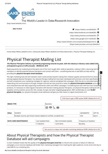 physical therapy email list
