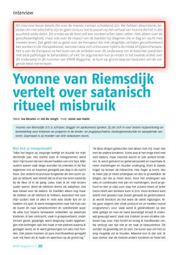 Yvonne van Riemsdijk vertelt over satanisch ritueel misbruik