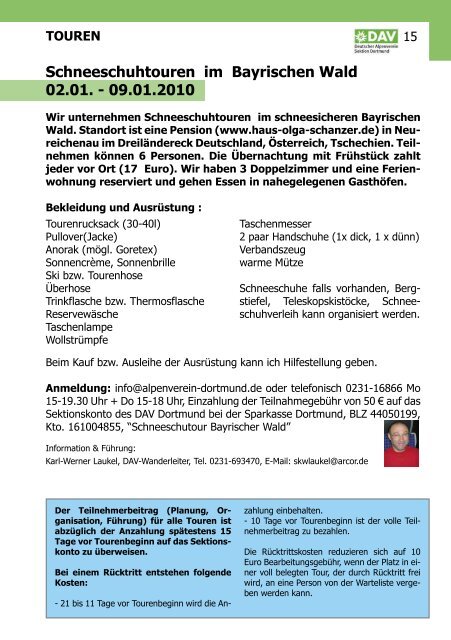 Sektionsheft 2009 - 2 (.pdf) - Deutscher Alpenverein - Sektion ...