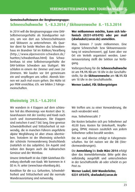 Sektionsheft 2013 - 2 (.pdf) - Deutscher Alpenverein - Sektion ...