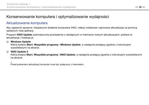 Sony VPCSA3M9E - VPCSA3M9E Istruzioni per l'uso Polacco