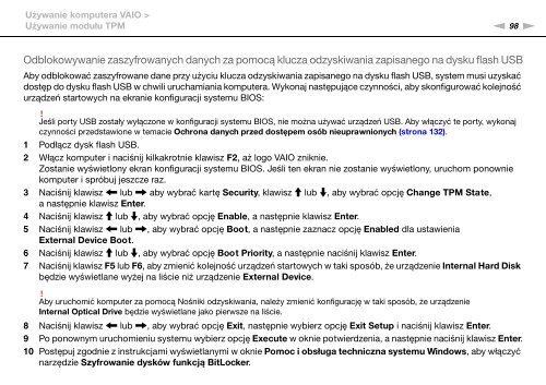 Sony VPCSA3M9E - VPCSA3M9E Istruzioni per l'uso Polacco