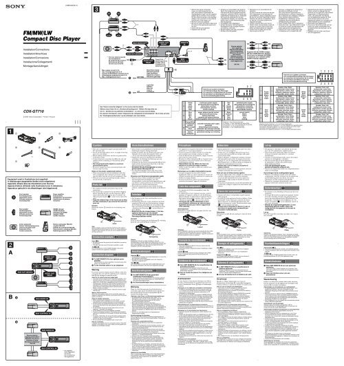 Sony CDX-GT710 - CDX-GT710 Guida di installazione Olandese