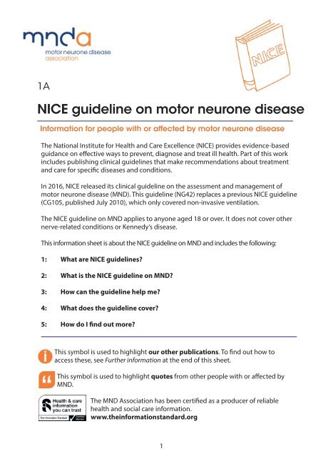 NICE guideline on motor neurone disease