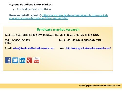 Styrene Butadiene Latex Market