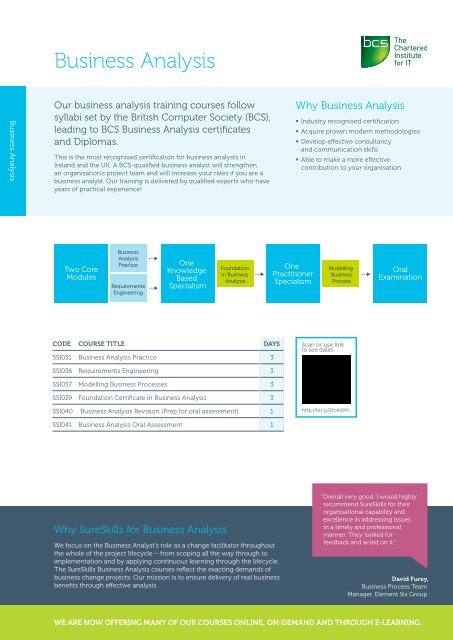 Training & Certification Brochure 2017 Dublin