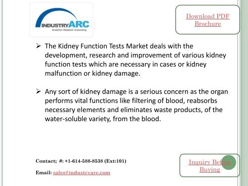 Kidney Function Tests Market Boosted by Recent Improvements in Kidney Malfunction Treatment | IndustryARC