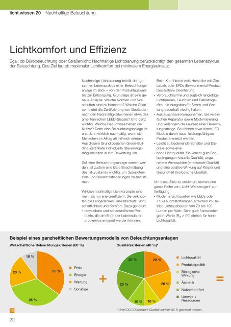 licht.wissen 20 „Nachhaltige Beleuchtung"